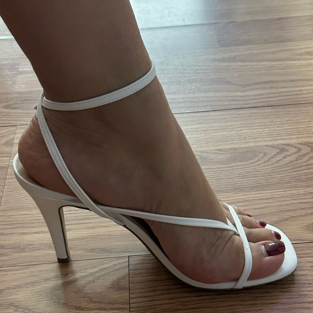 Elegant White Strappy Heels